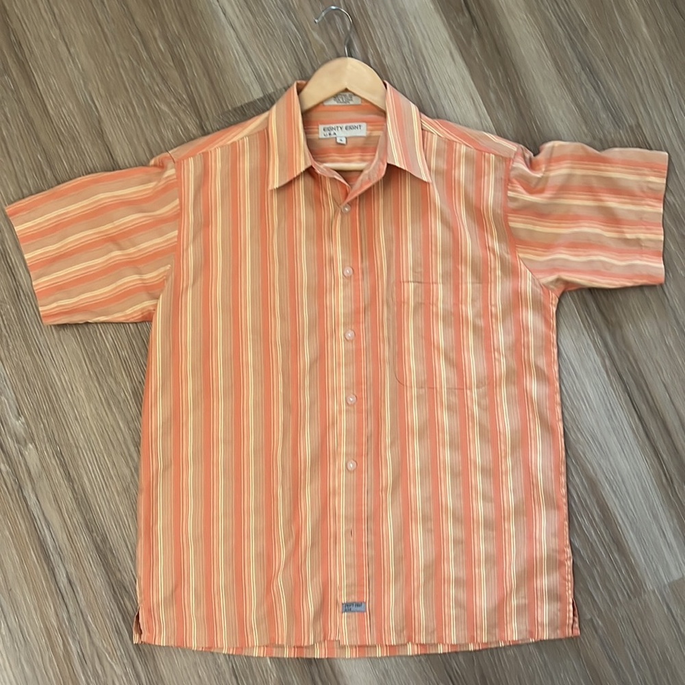 Eighty Eight retro look Short sleeve orange yellow tones button up shirt